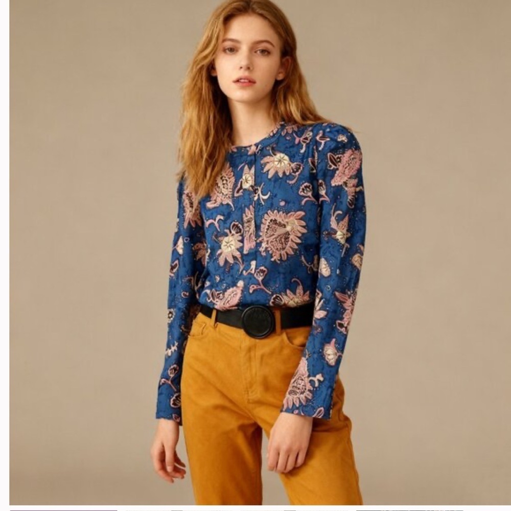 A.L.C. Marci Abstract Blue Floral Women's Blouse